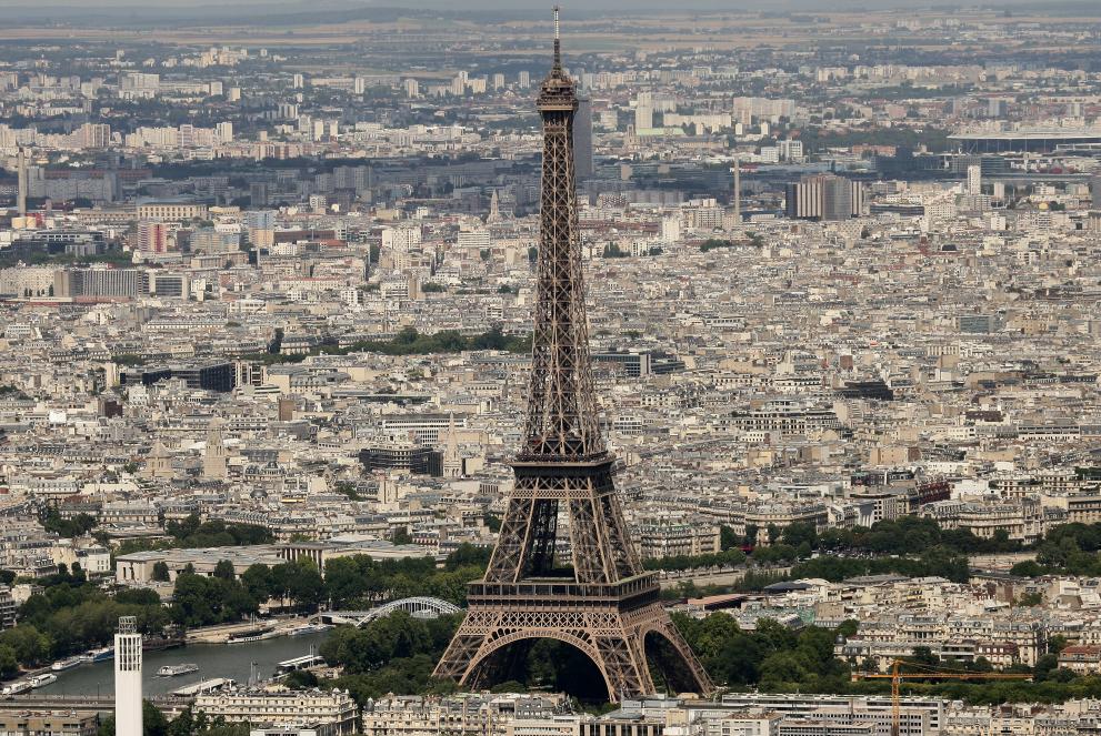 Vue aérienne tour eiffel