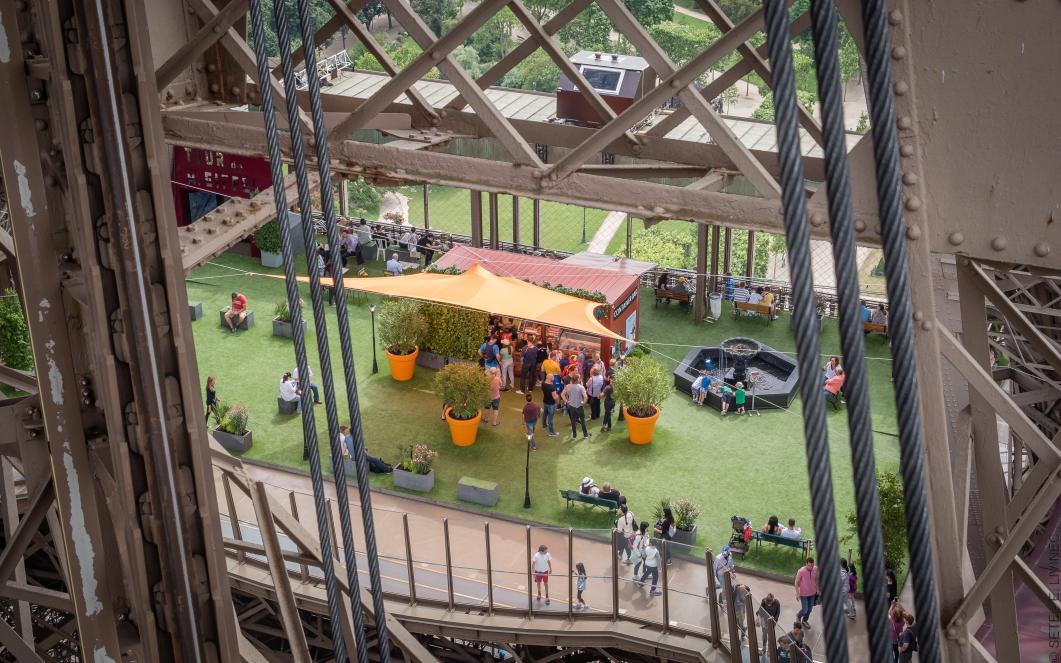 rooftop garden from a aerial view